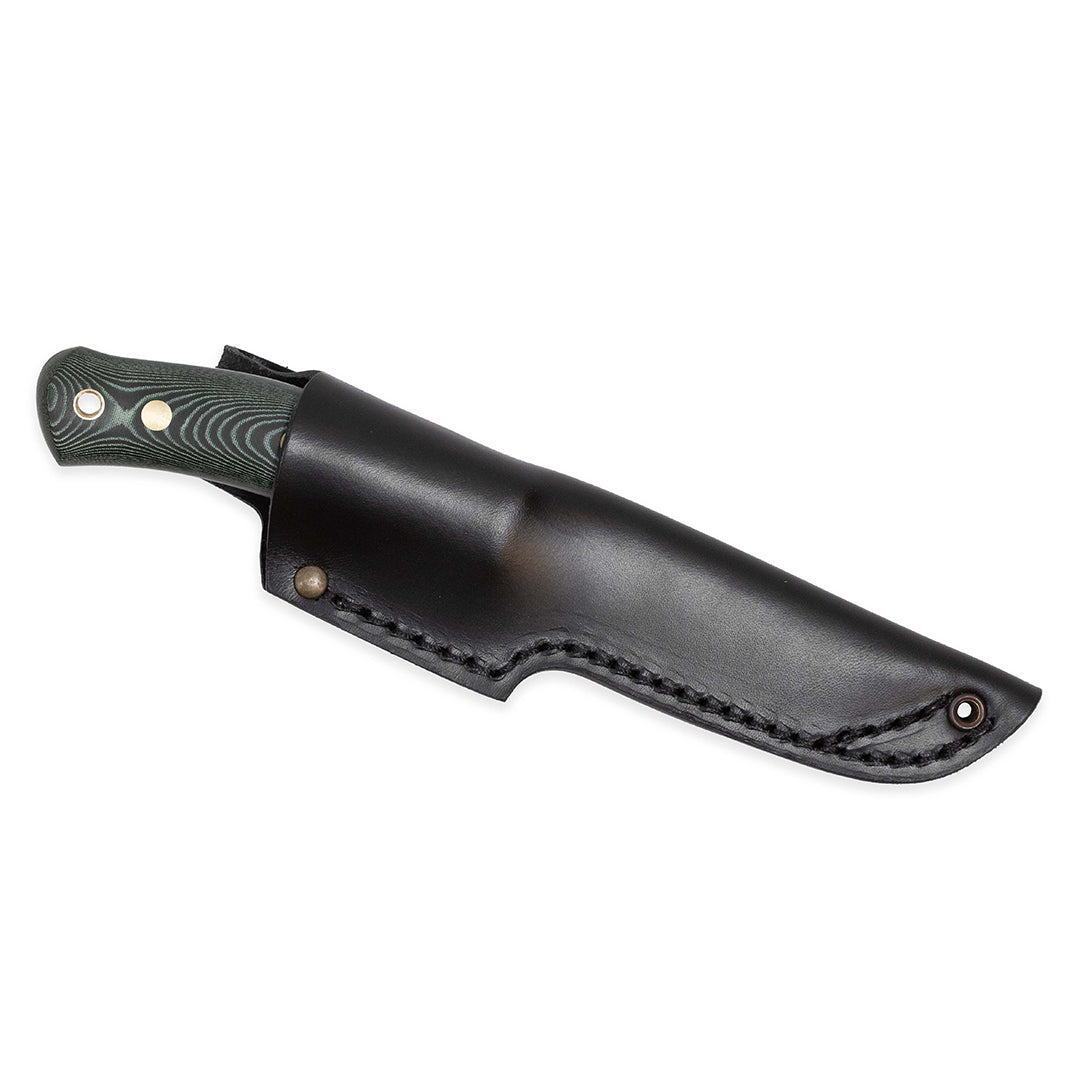 No.10 SFK, Green Micarta, A8 Mod, Leather