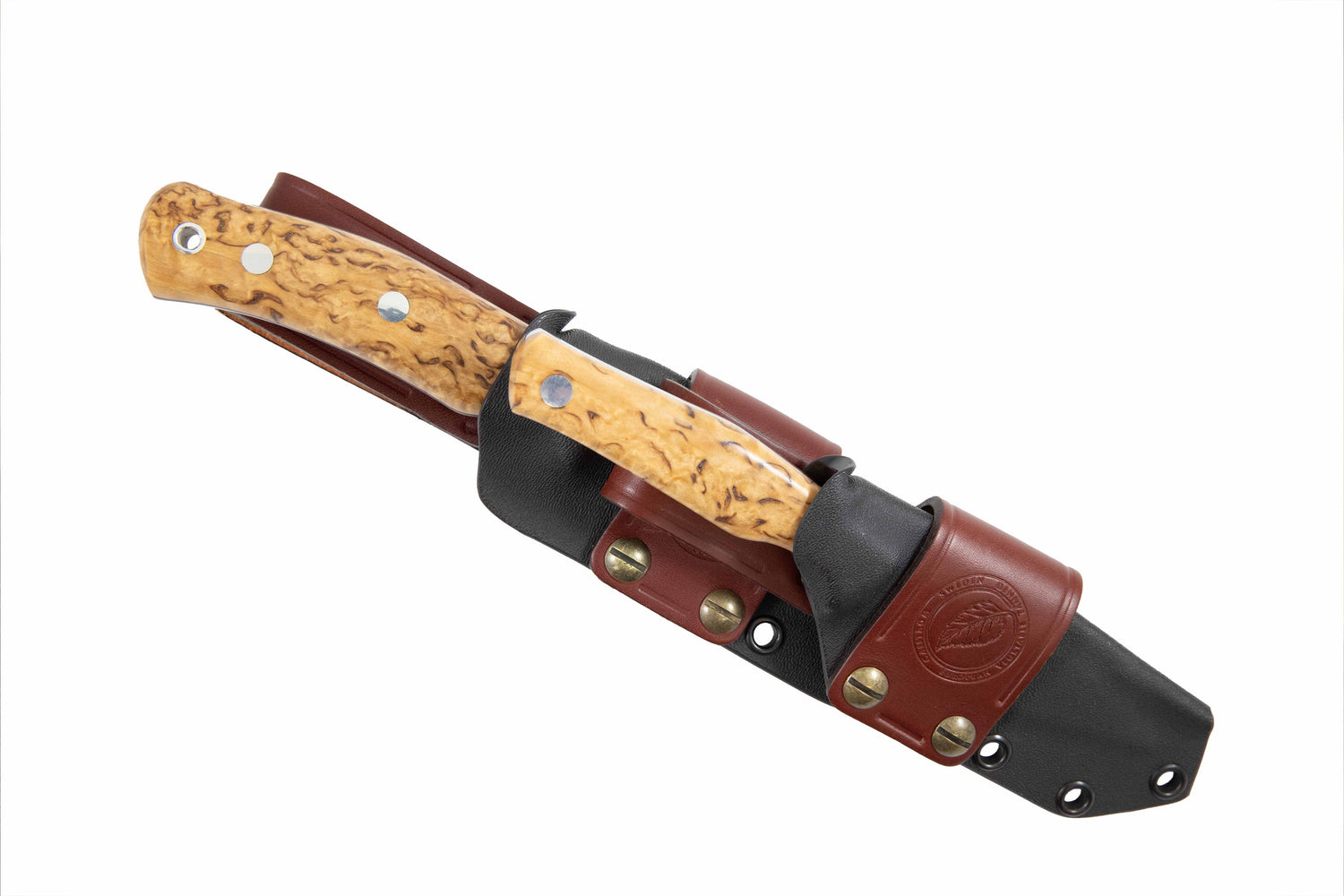 Hunter's Combo, Double hunting Knife Set, Stabilized Curly Birch