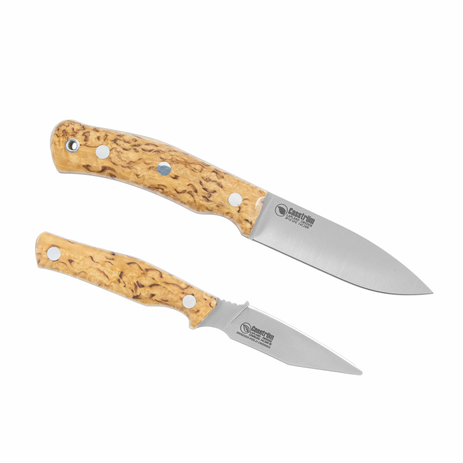 Hunter's Combo, Dubbel jaktkniv, Stabiliserad Masurbjörk