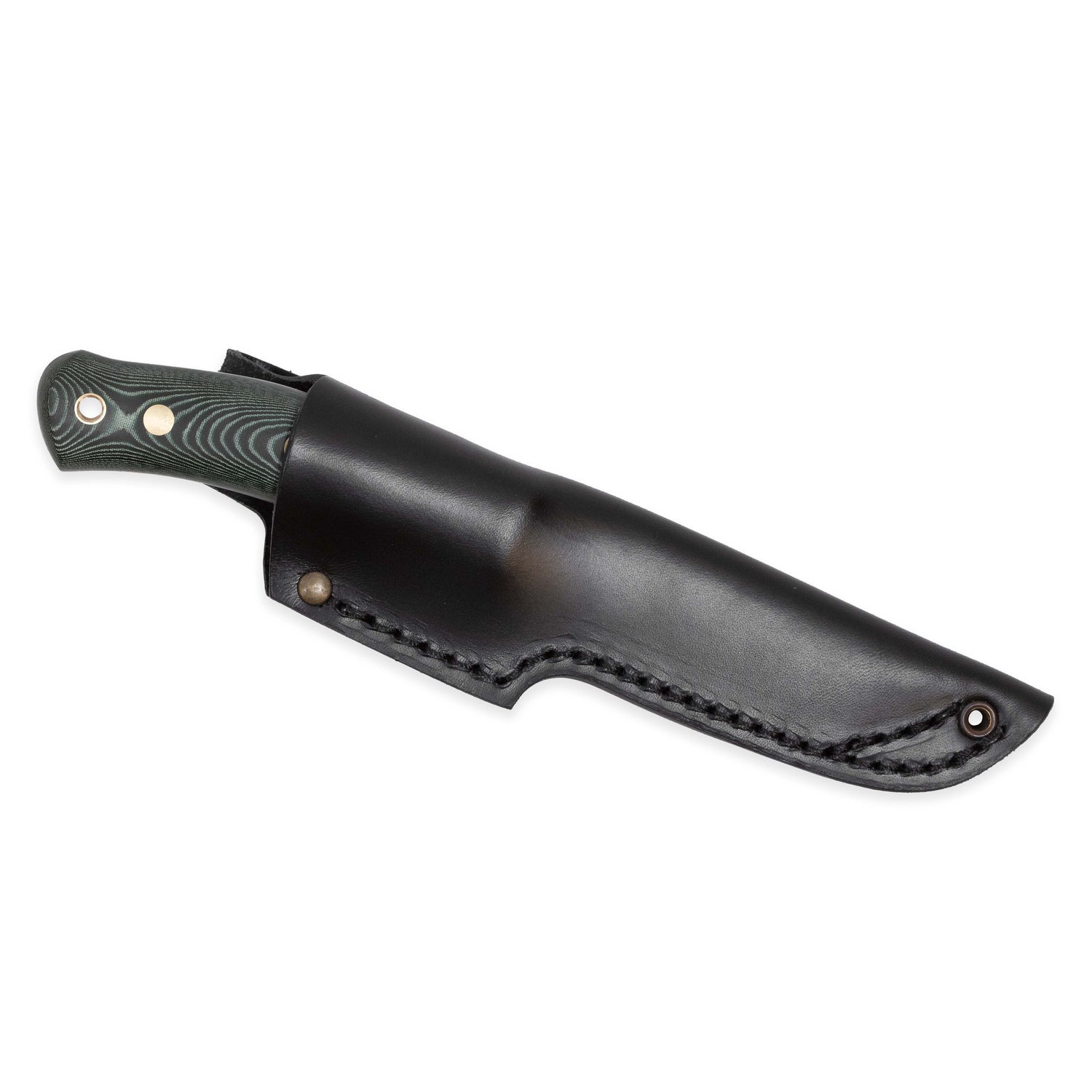 No.10 SFK, Green Micarta, Stainless, Leather