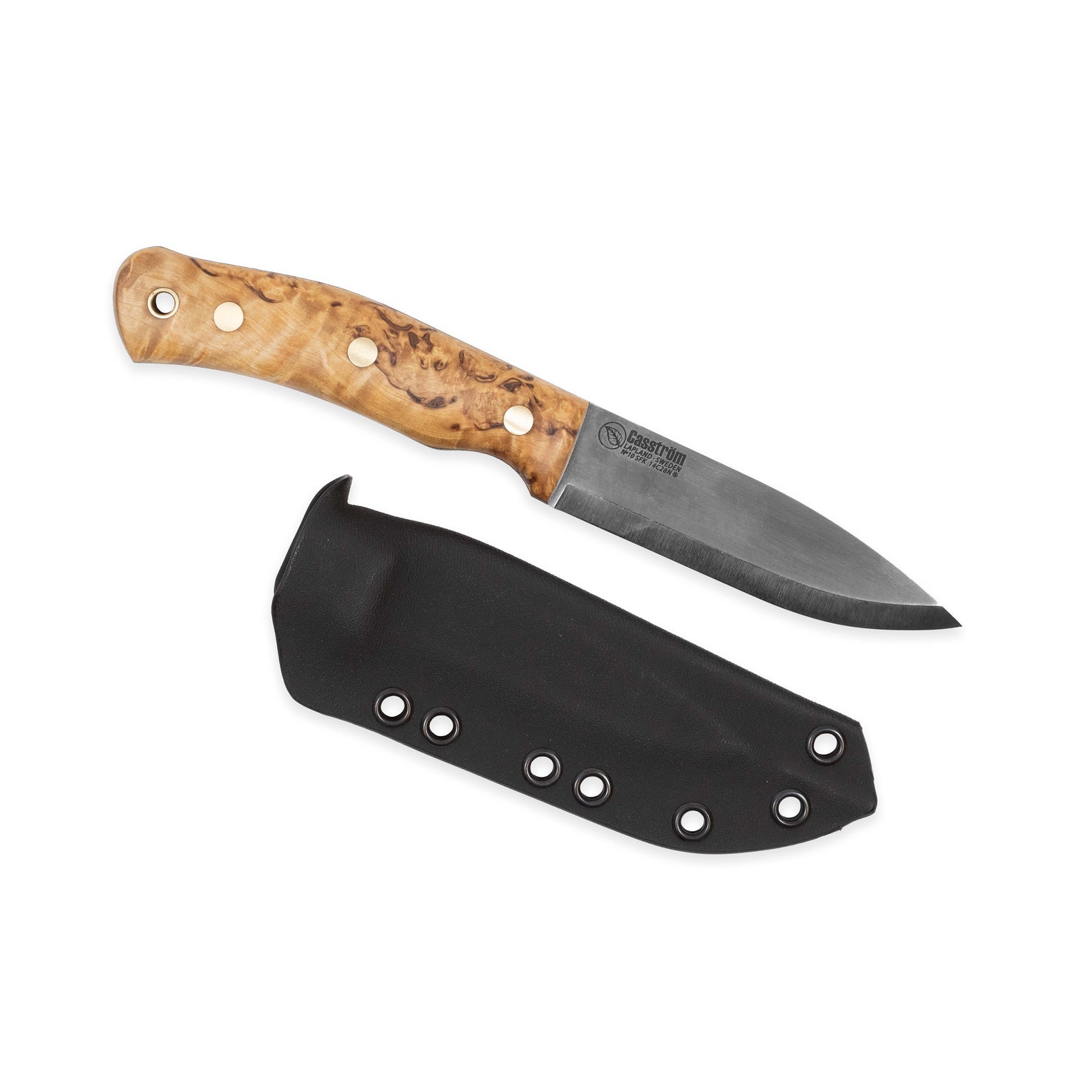 No.10 SFK, Curly birch, Stainless, Kydex