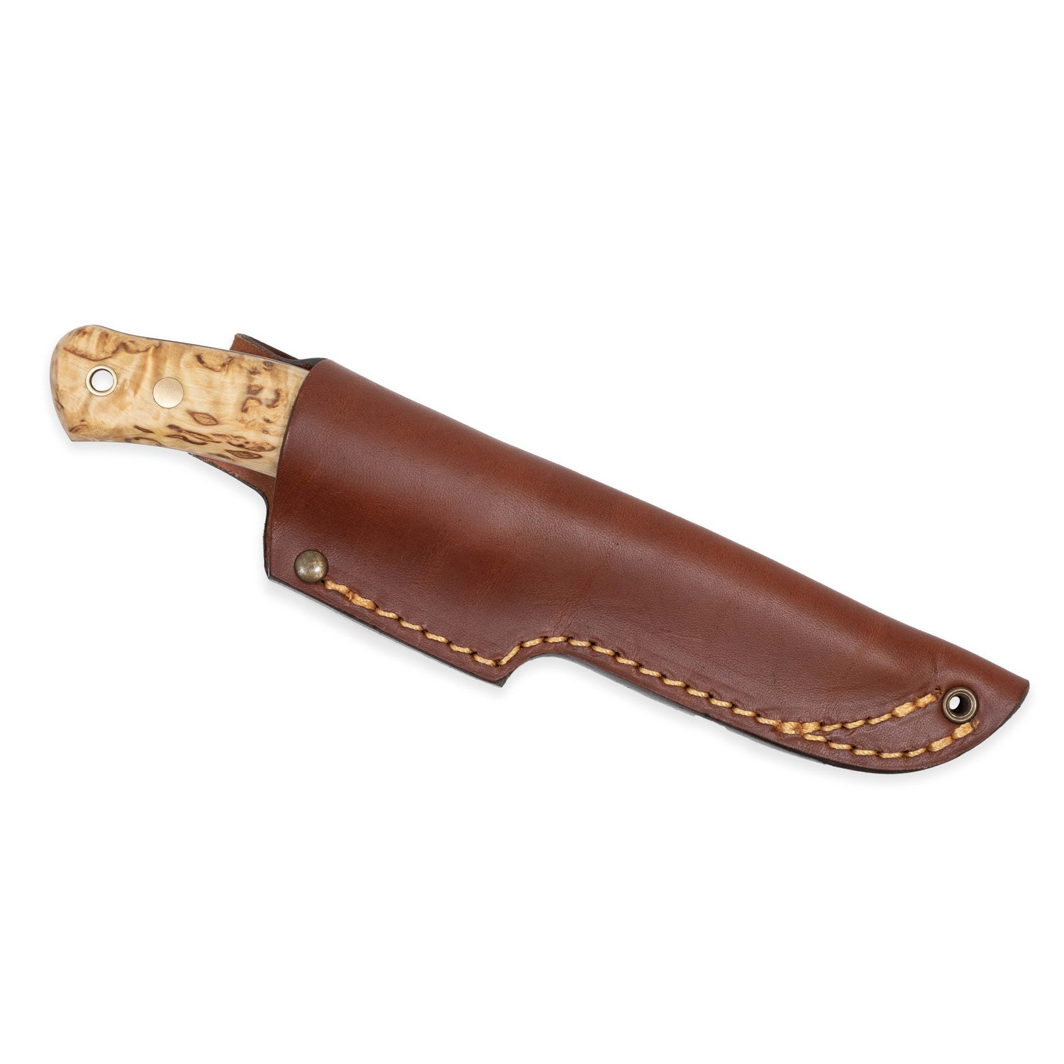 No.10 SFK, Curly Birch, Tool steel, Leather