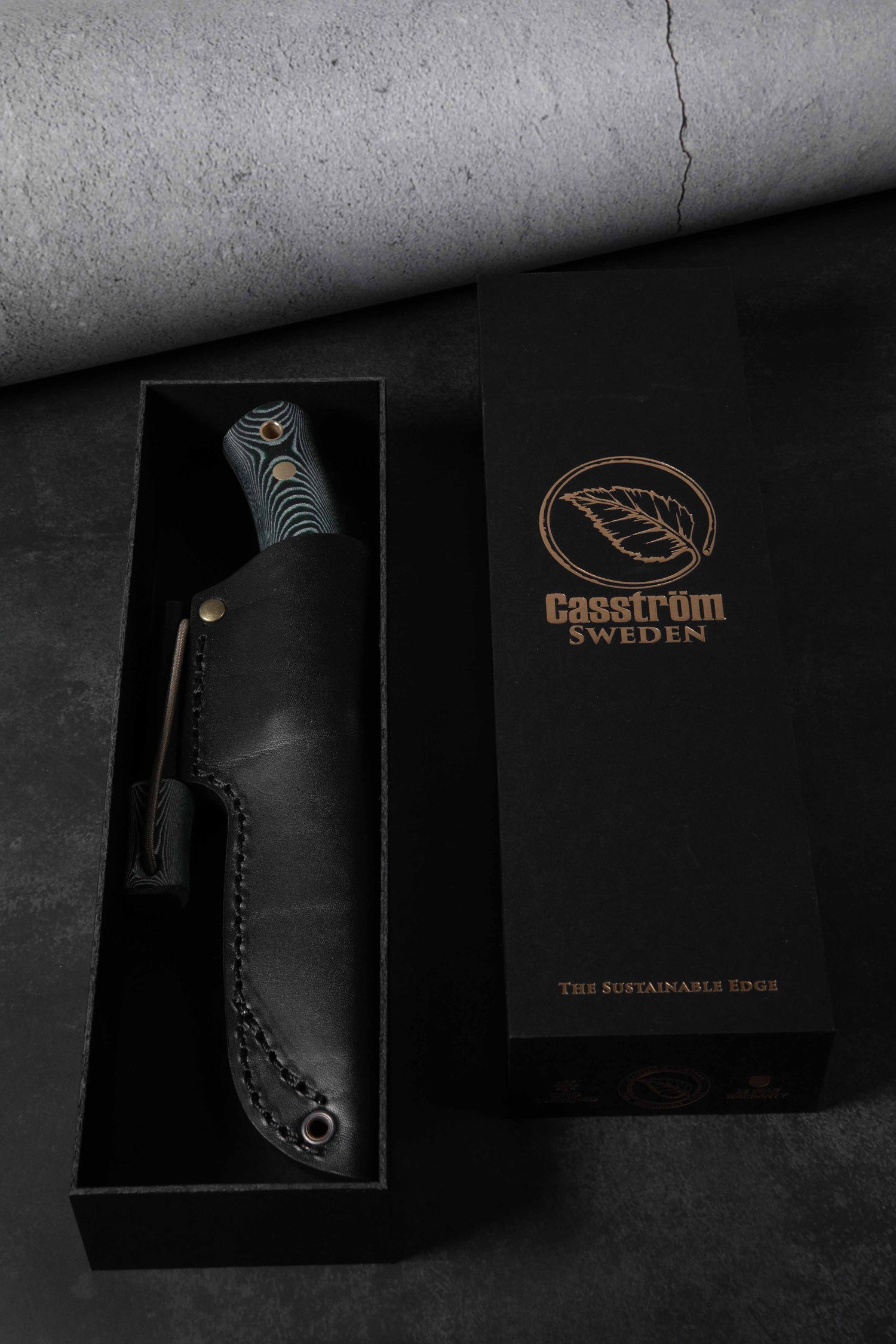 No.10 SFK, Green micarta, Stainless, with Fire Striker