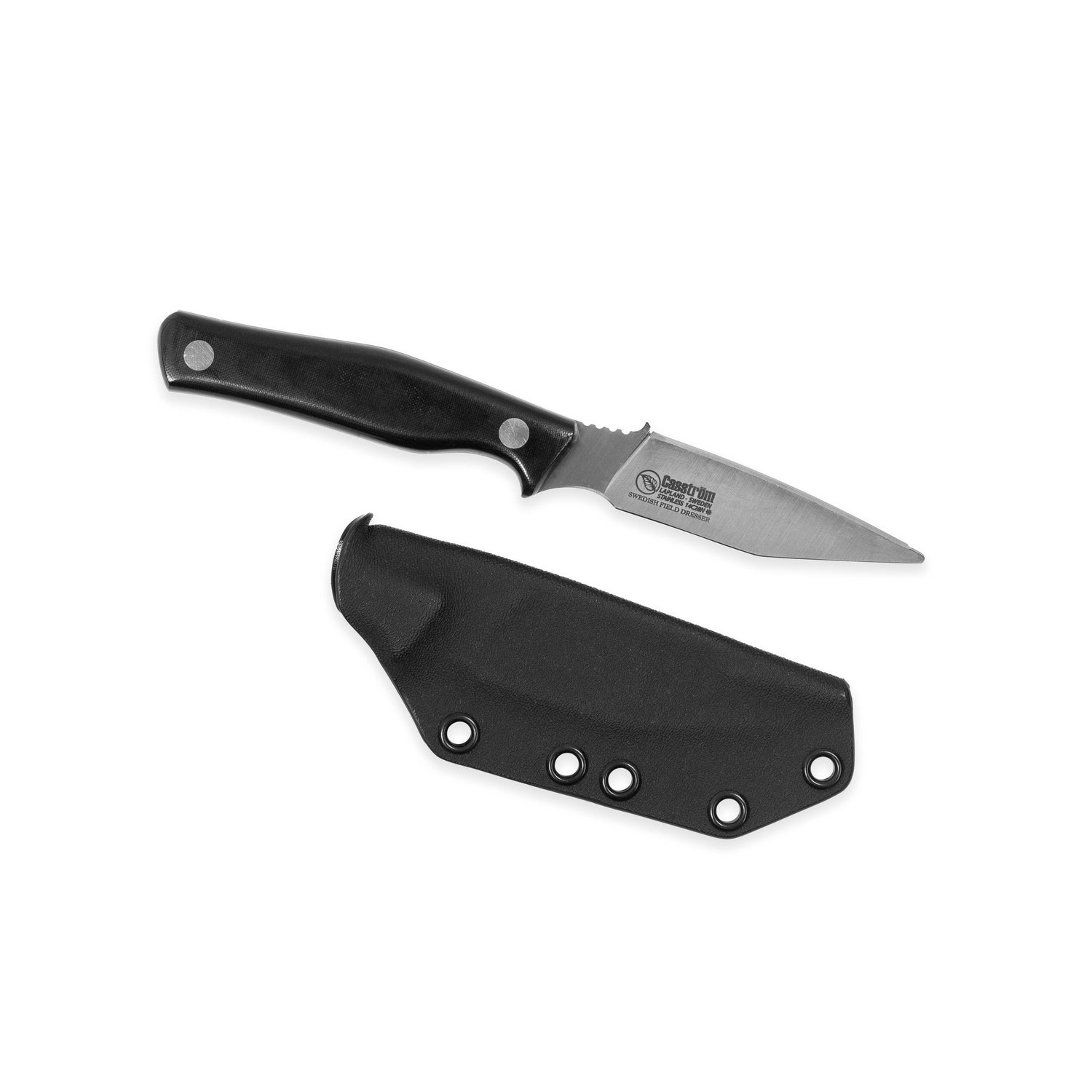 Swedish Field Dresser Jaktkniv, Svart micarta