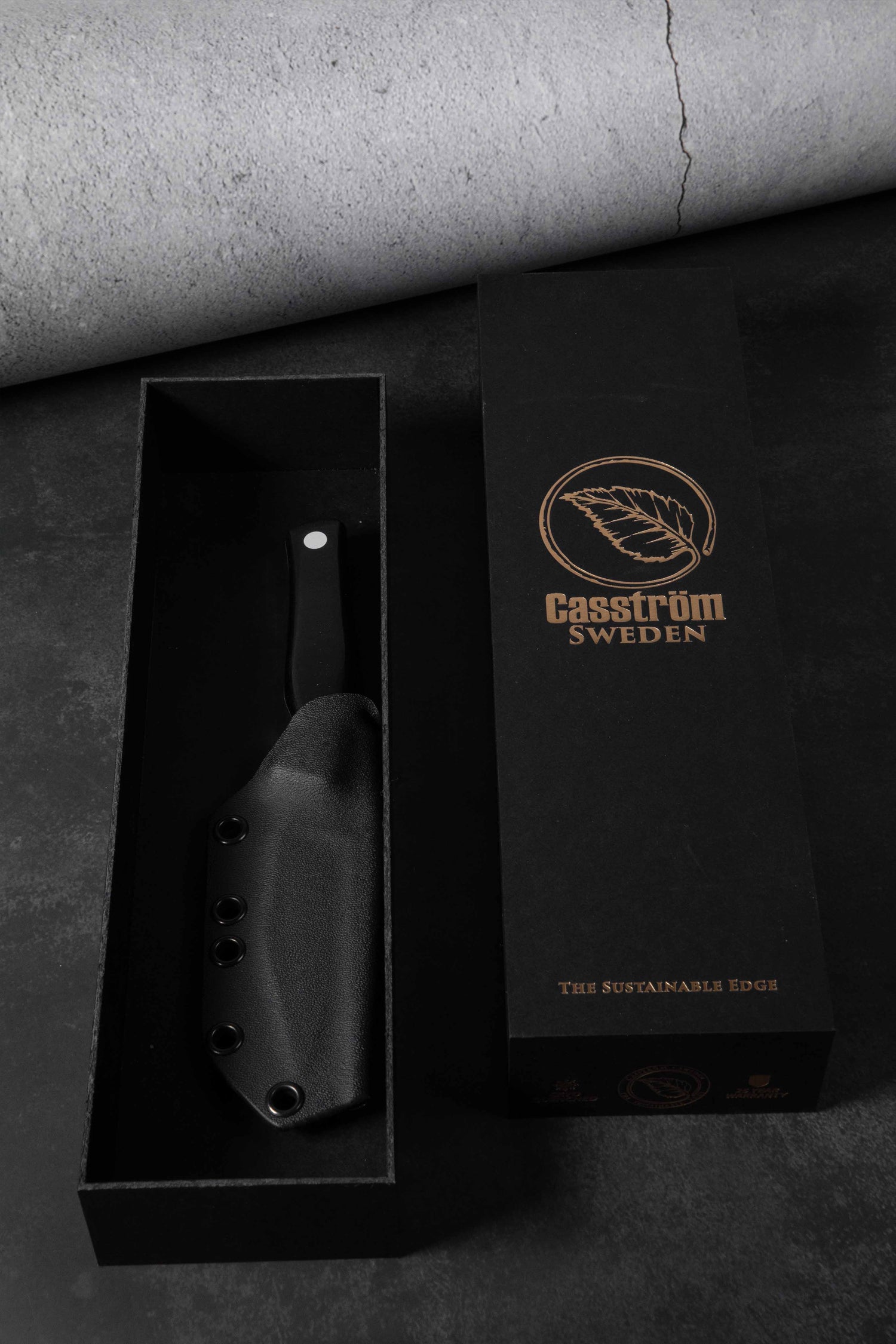 Swedish Field Dresser Jaktkniv, Svart micarta