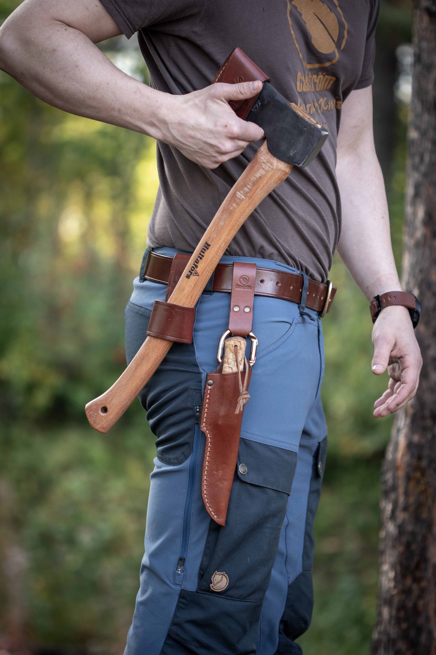 Axe Holder - Yxhållare, Cognacbrun