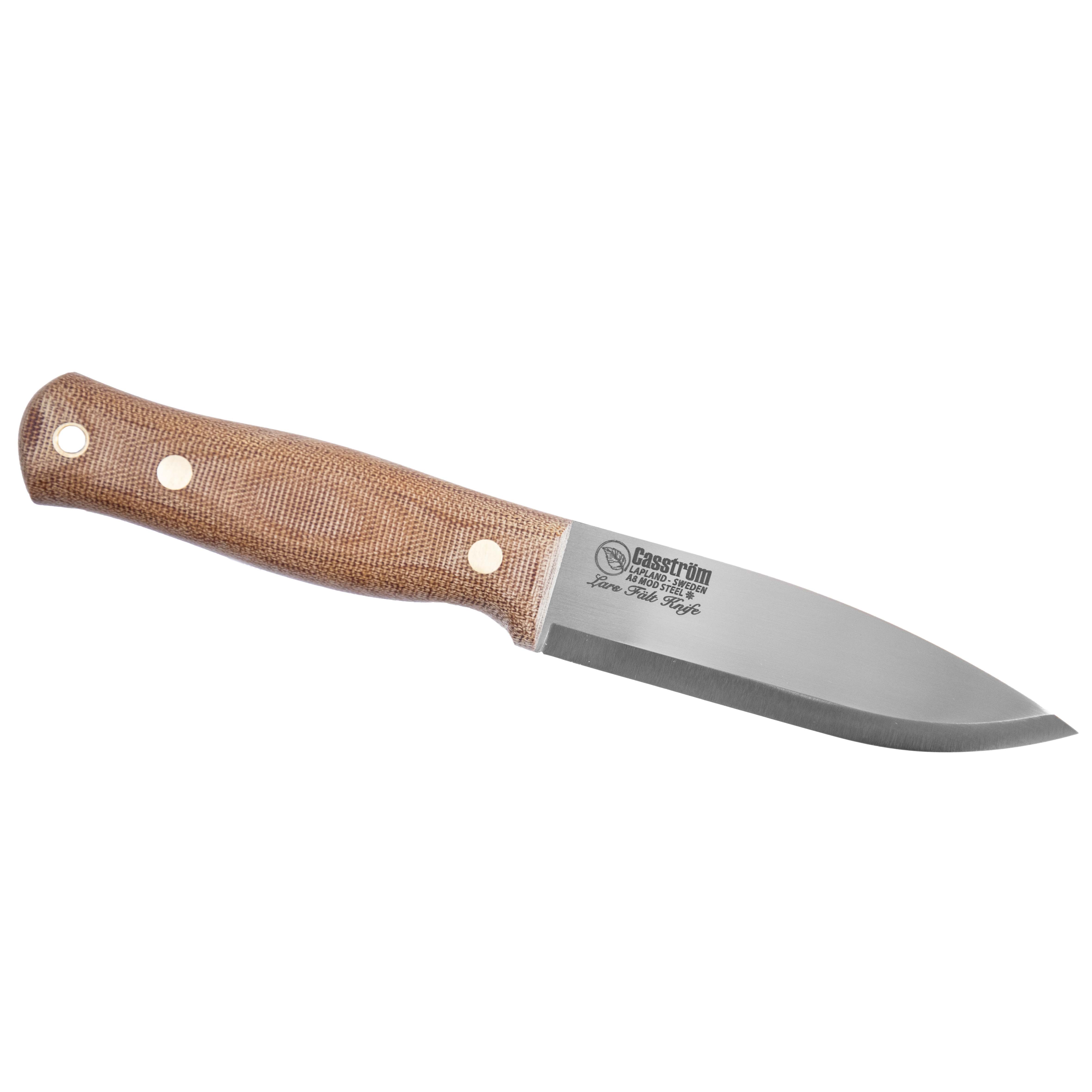 Lars Fält Knife - Natural Canvas Micarta, Leather – Casström