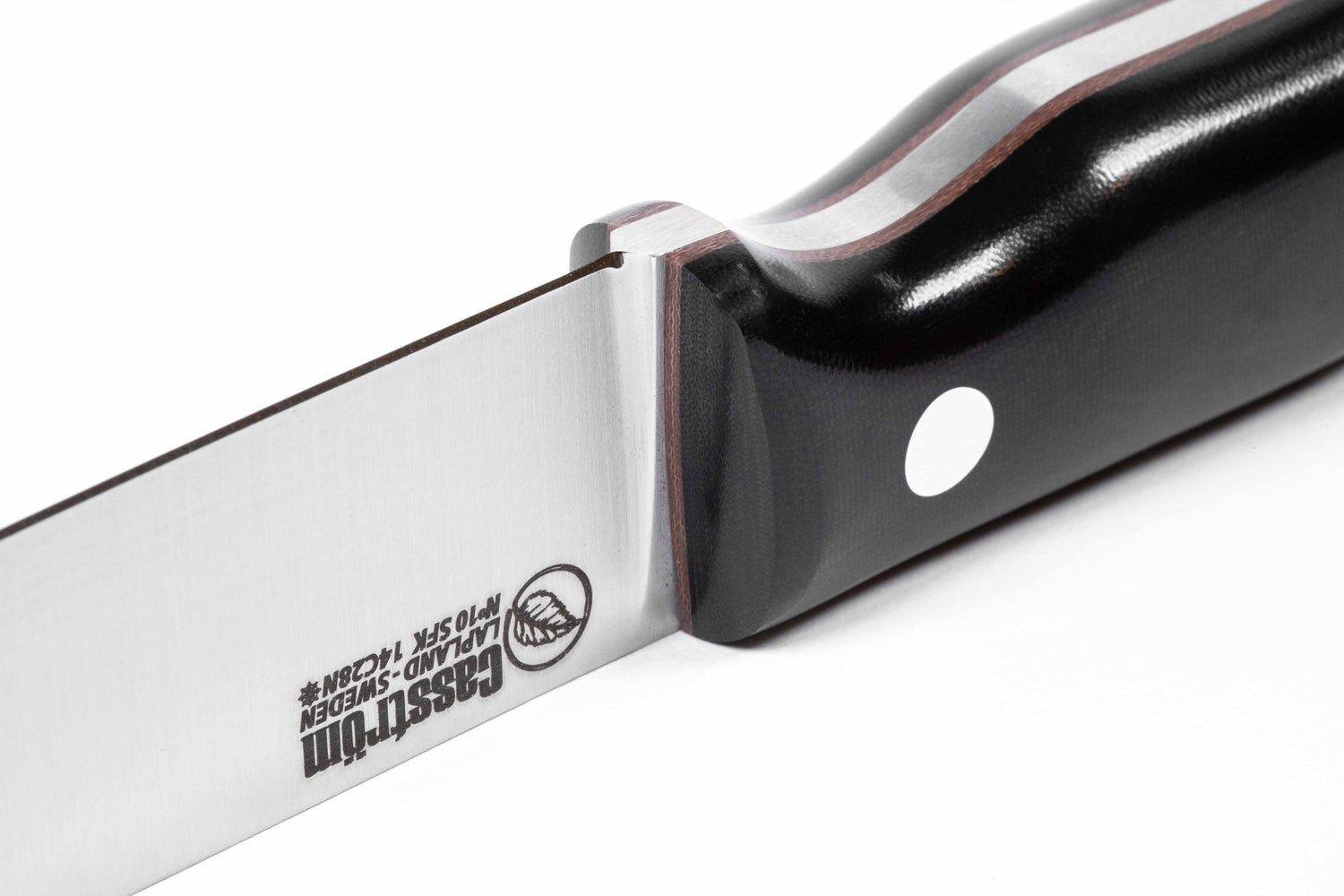 No.10 SFK, Svart micarta, Rostfritt, Läder