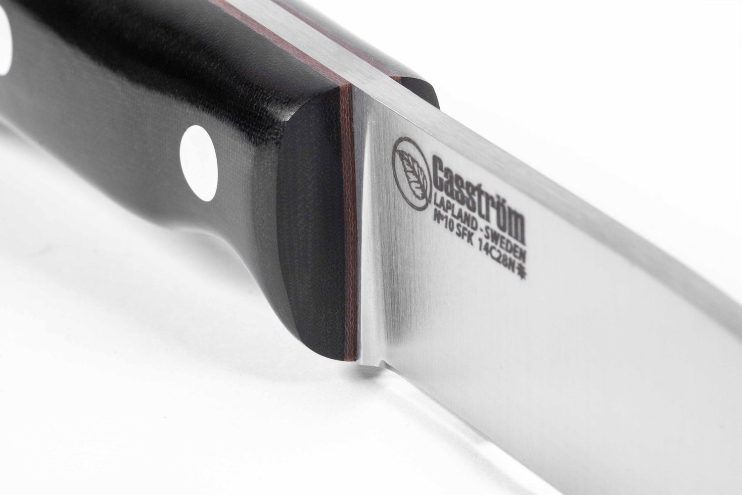 No.10 SFK, Svart micarta, Rostfritt, Läder