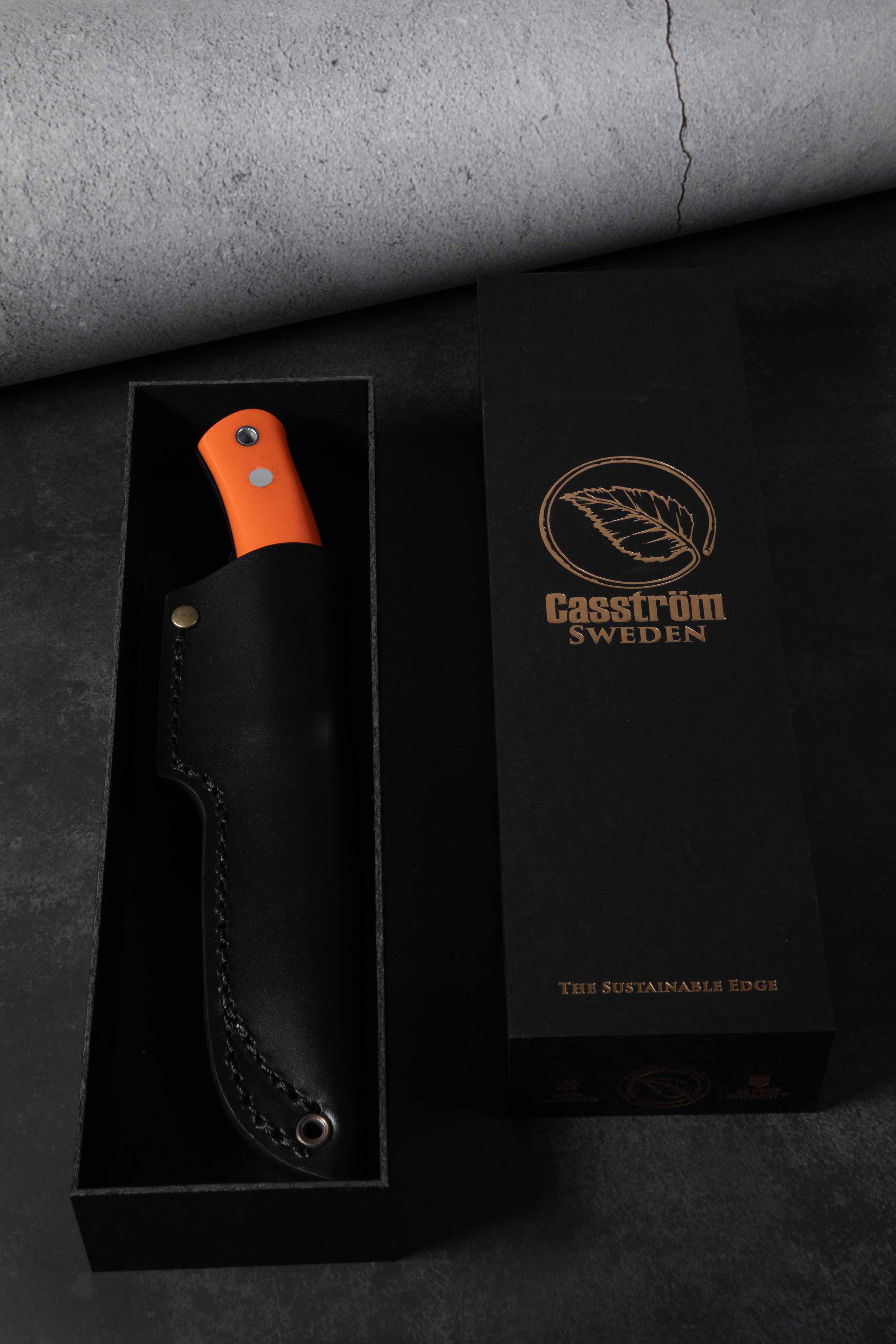 No.10 SFK – Orange Hunting & Fishing Knife with 14C28N Steel Blade