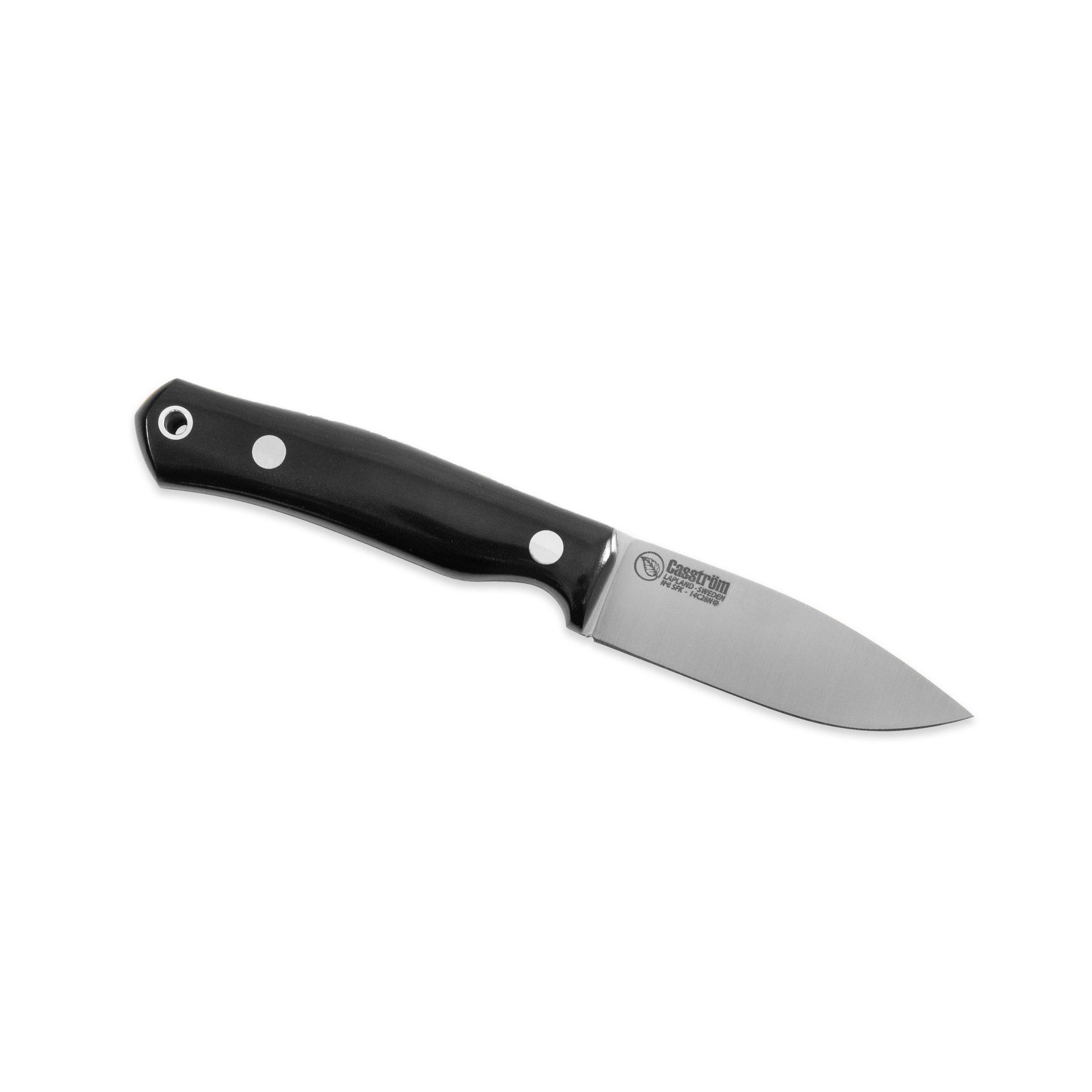No. 8 SFK, Black Micarta, Flat-ground – Casström