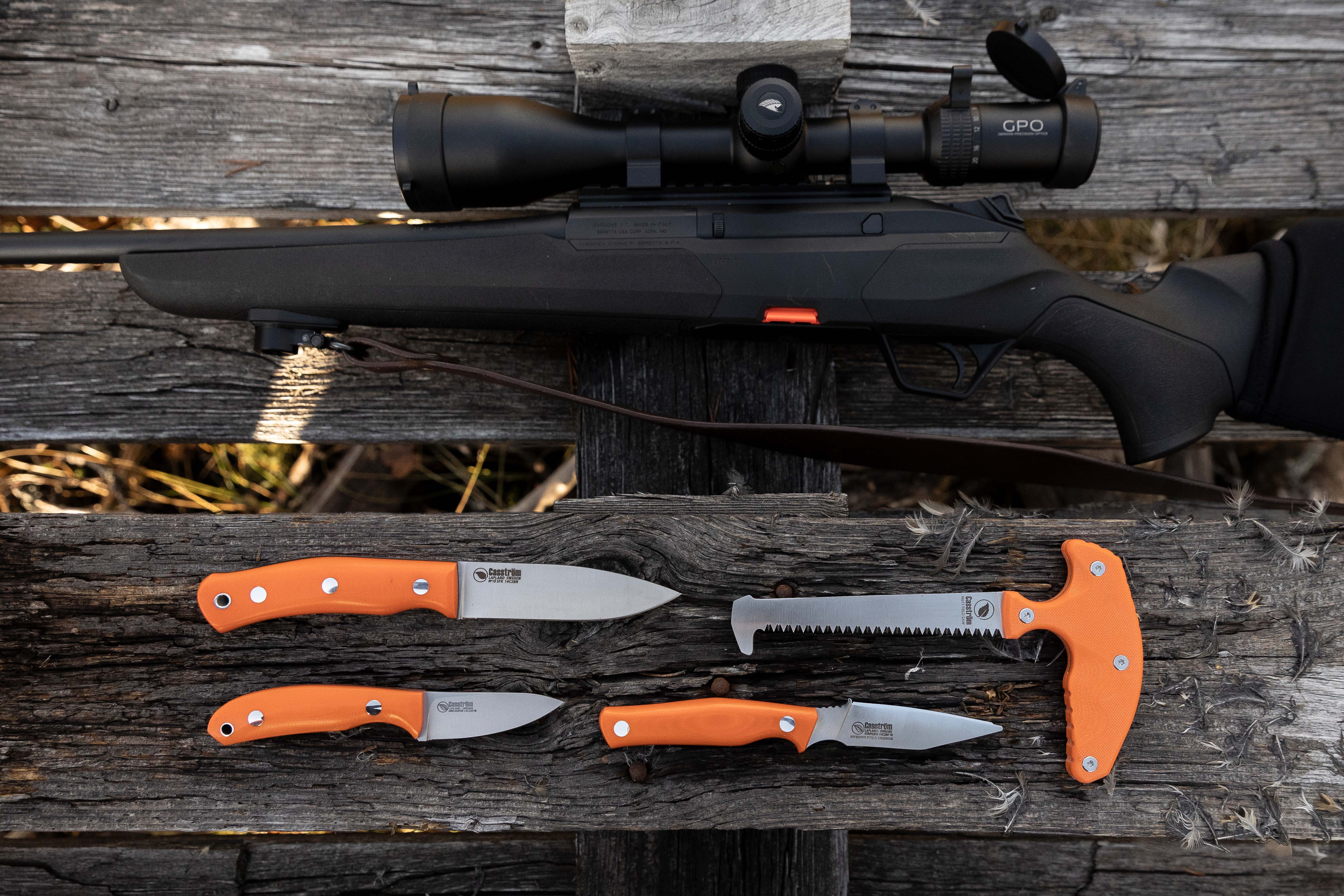 Swedish Hunters Combo, Double knife for hunting in bright orange